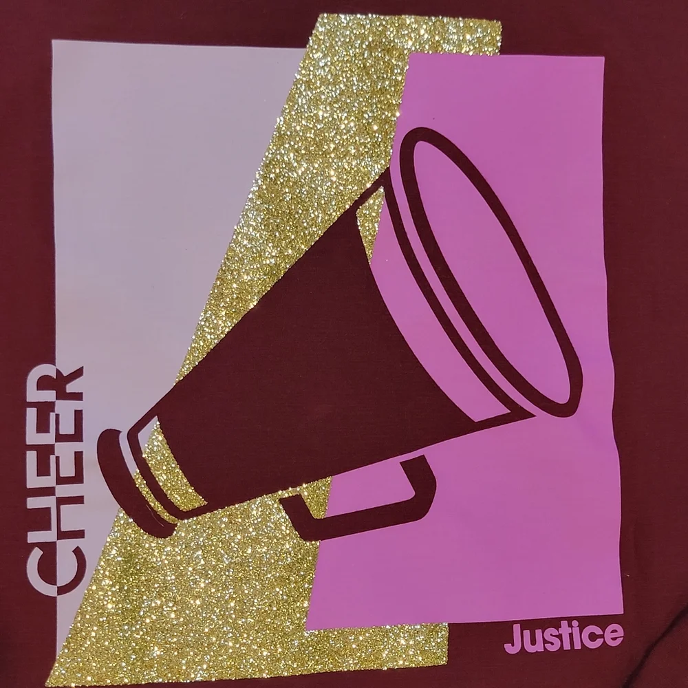 Justice Cheer Purple Long Sleeve Tops Girls Size 10